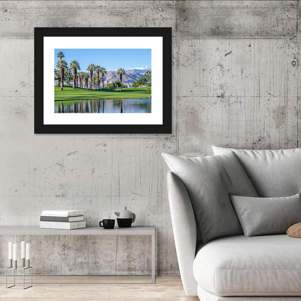 Palm Desert Golf Course with Lake Wall Art in a room, landscape