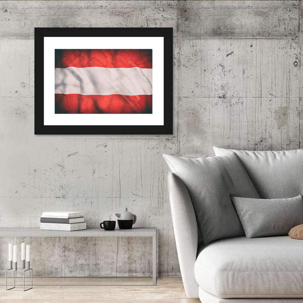 Waving Austria Flag Wall Art