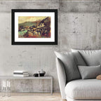 Old Riverside Village at Dusk Wall Art