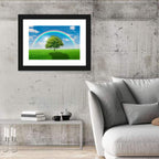 Oak Tree on Green Meadow Wall Art