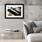 Bolt-action Sniper Rifle with Brass Cartridges Wall Art