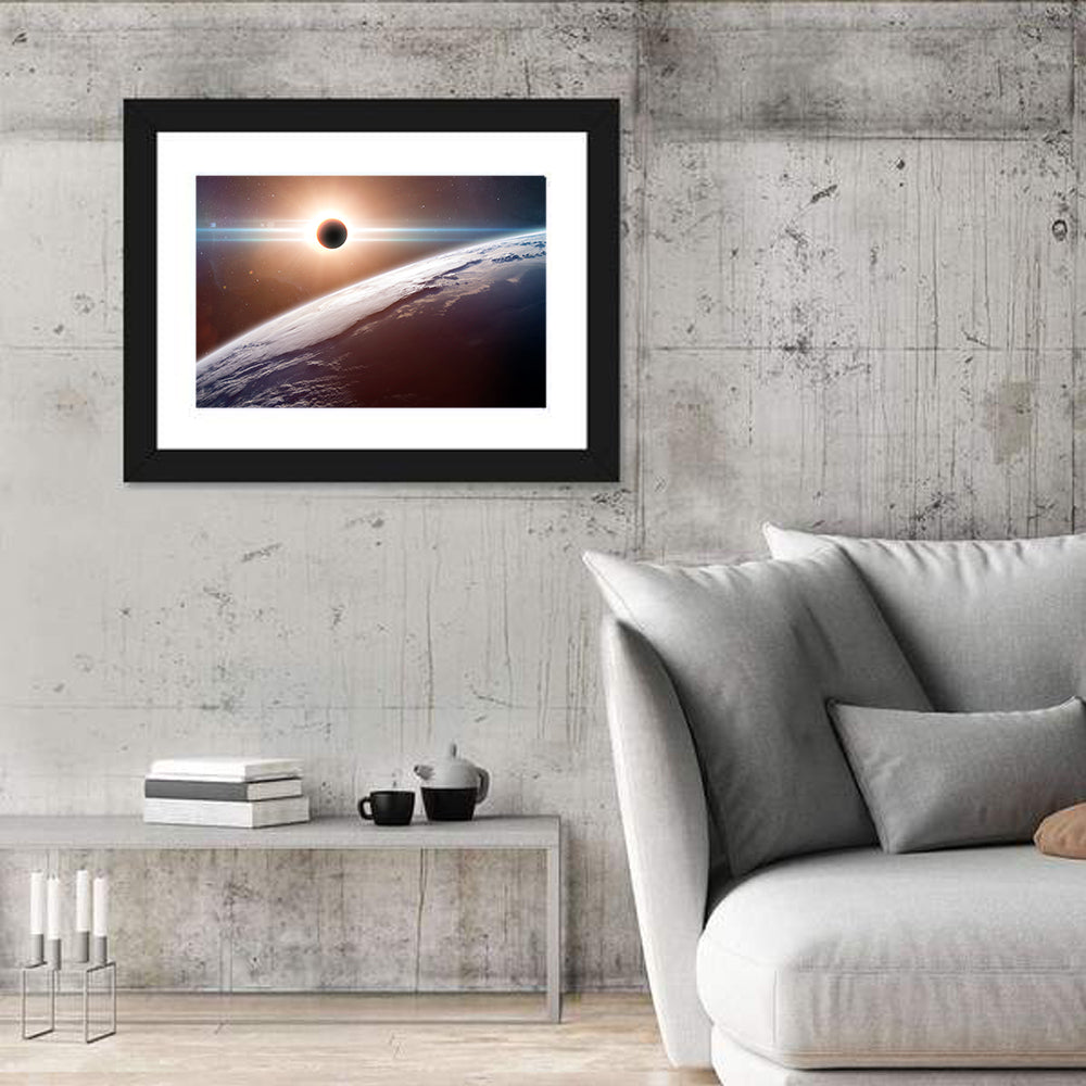 Eclipsed Earth from Space Wall Art