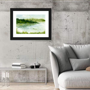 River & Spruce Forest Artwork Wall Art