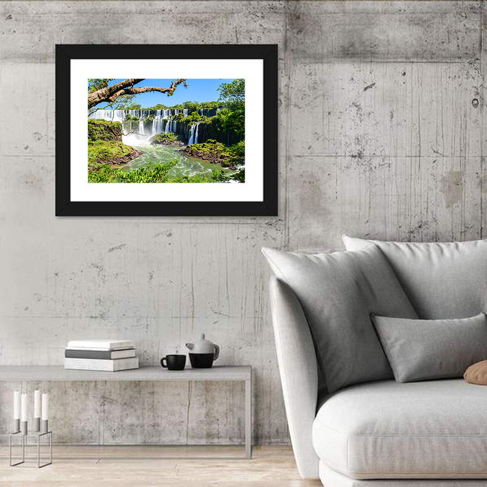 Iguazu Falls from Argentina Wall Art in a room, landscape