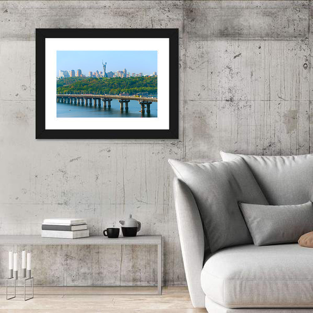 Paton Bridge with Mother Ukraine, Kyiv Wall Art in a room, landscape