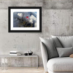 Red Wingsuit Skydiver Over Clouds Wall Art