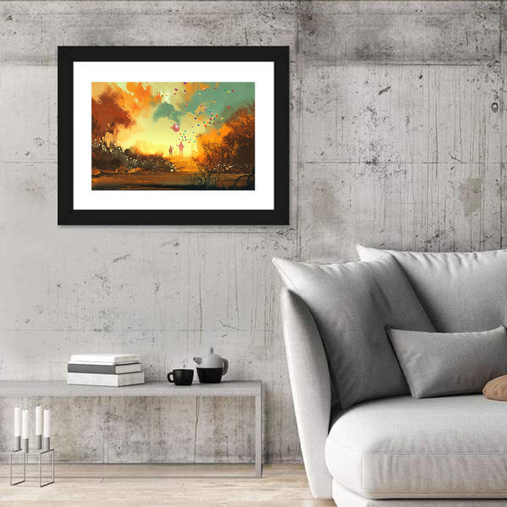 Magician Holding Balloon Wall Art in a room, landscape