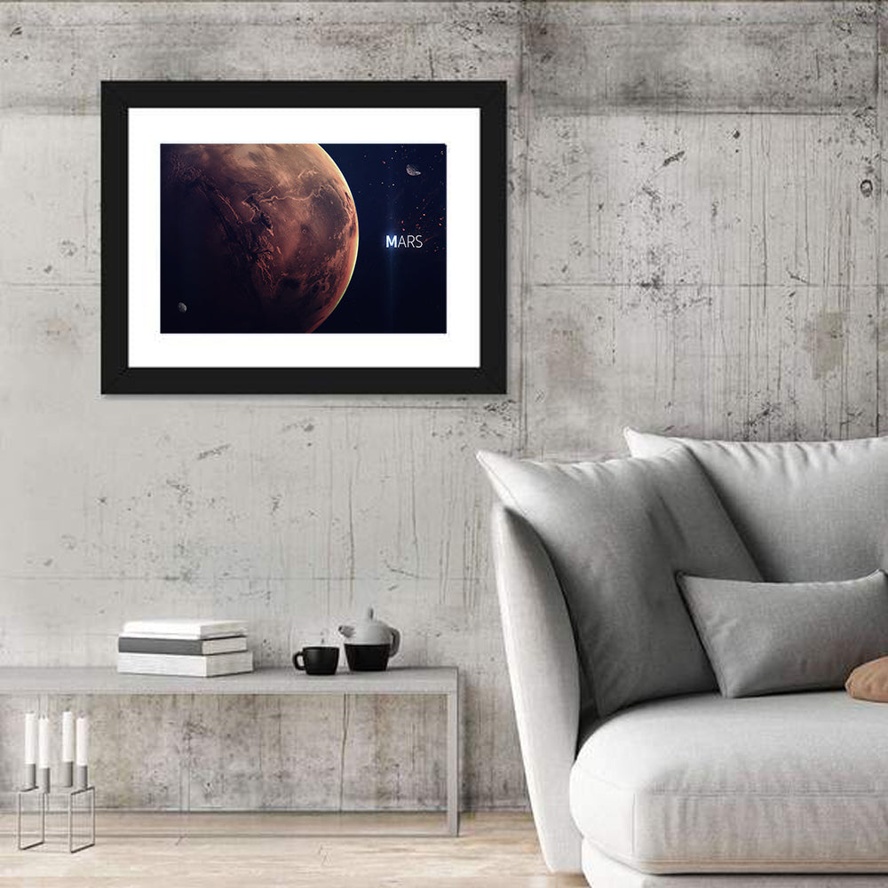 Mars Close-up Wall Art in a room, landscape