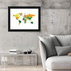 Modern Graphic World Map Wall Art