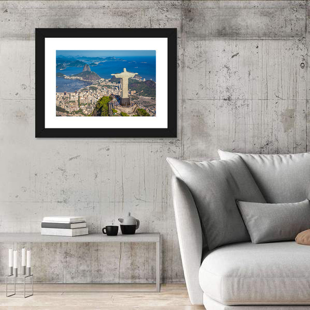 Botafogo Bay with Sugarloaf Mountain Wall Art in a room, landscape