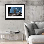 Astronaut on Cratered Planet Wall Art