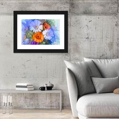 Oil Painted Flowers Wall Art