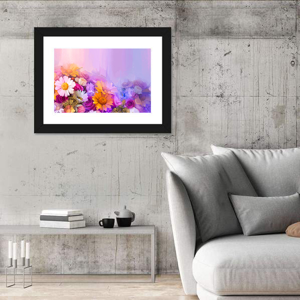 Spring Blooms with Gradient Wash Wall Art in a room, landscape