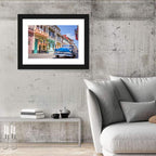 Vintage American Car on Colorful Street Wall Art
