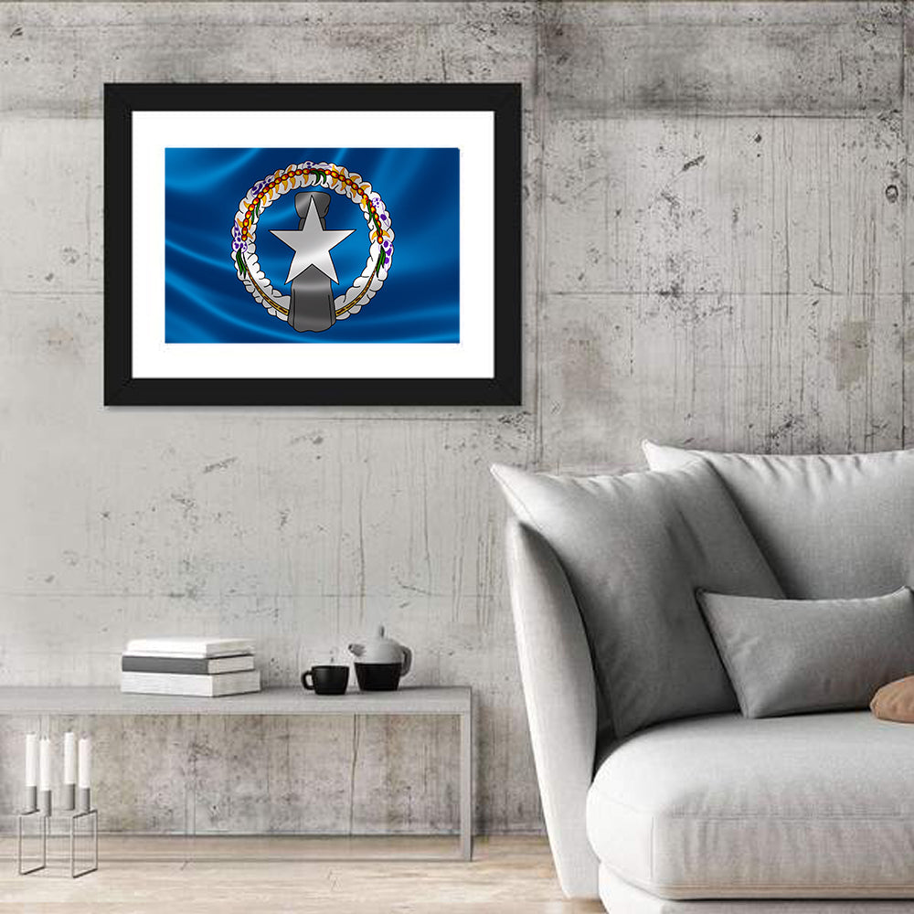 Northern Mariana Islands Flag Wall Art in a room, landscape