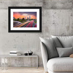 Winston-salem Dusk Skyline with Light Trails Wall Art