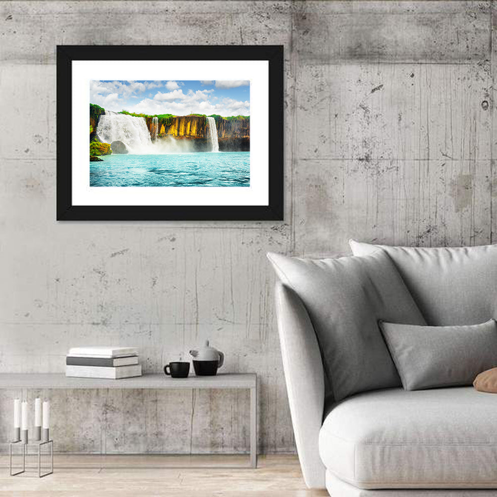 Dray Nur Waterfall Wall Art in a room, landscape