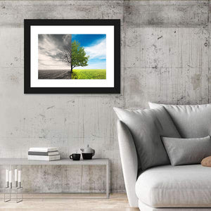 Lonely Tree In Field Wall Art