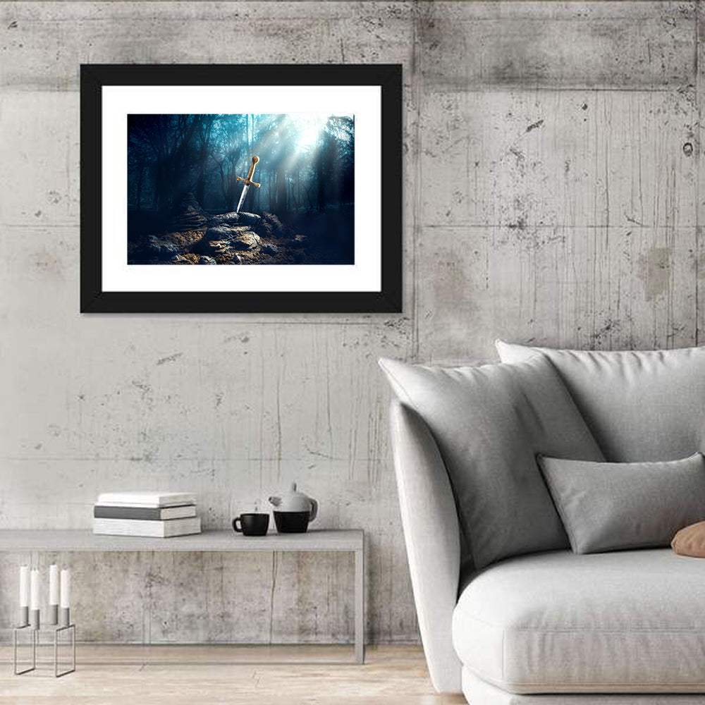Enchanted Sword in the Stone Wall Art