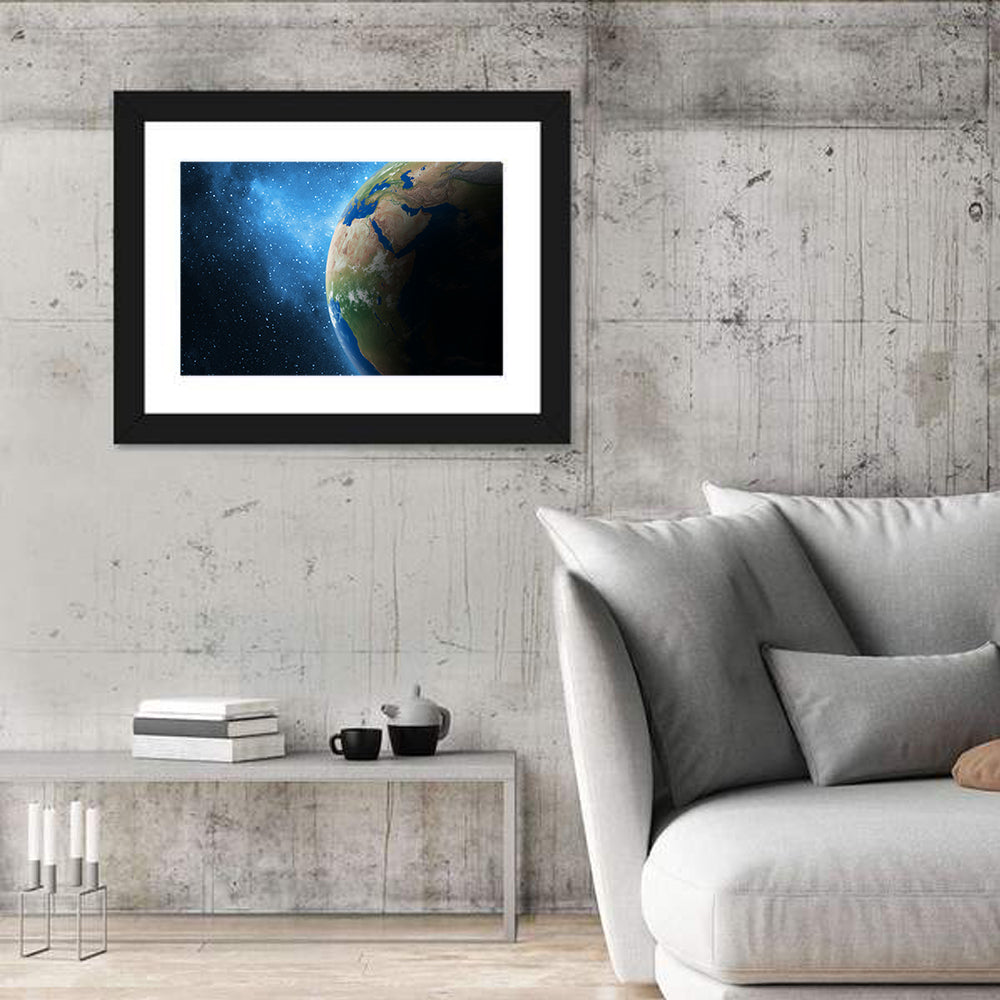 Earth and Galaxy Closeup Wall Art