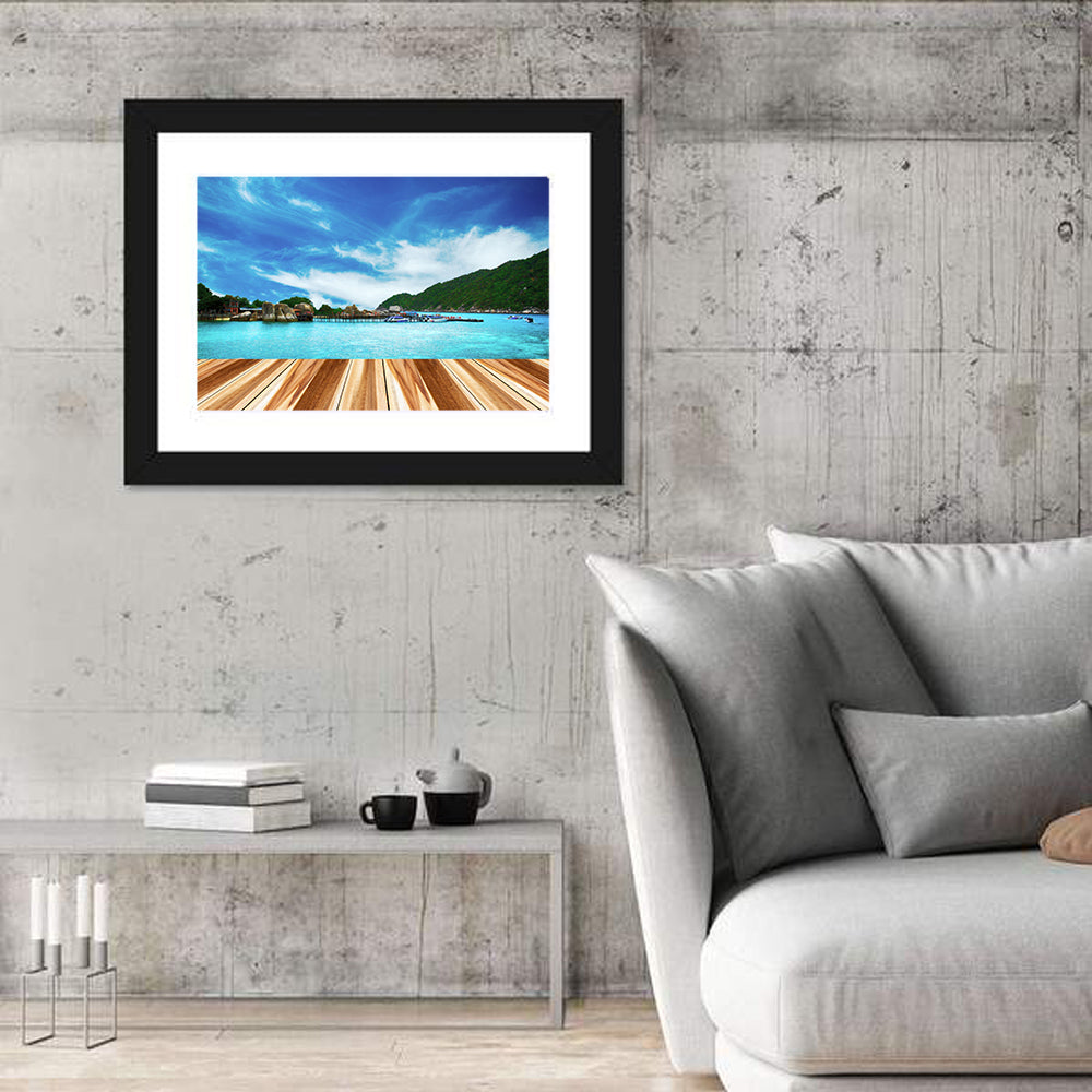 Nang Yuan Island Dock View Wall Art in a room, landscape