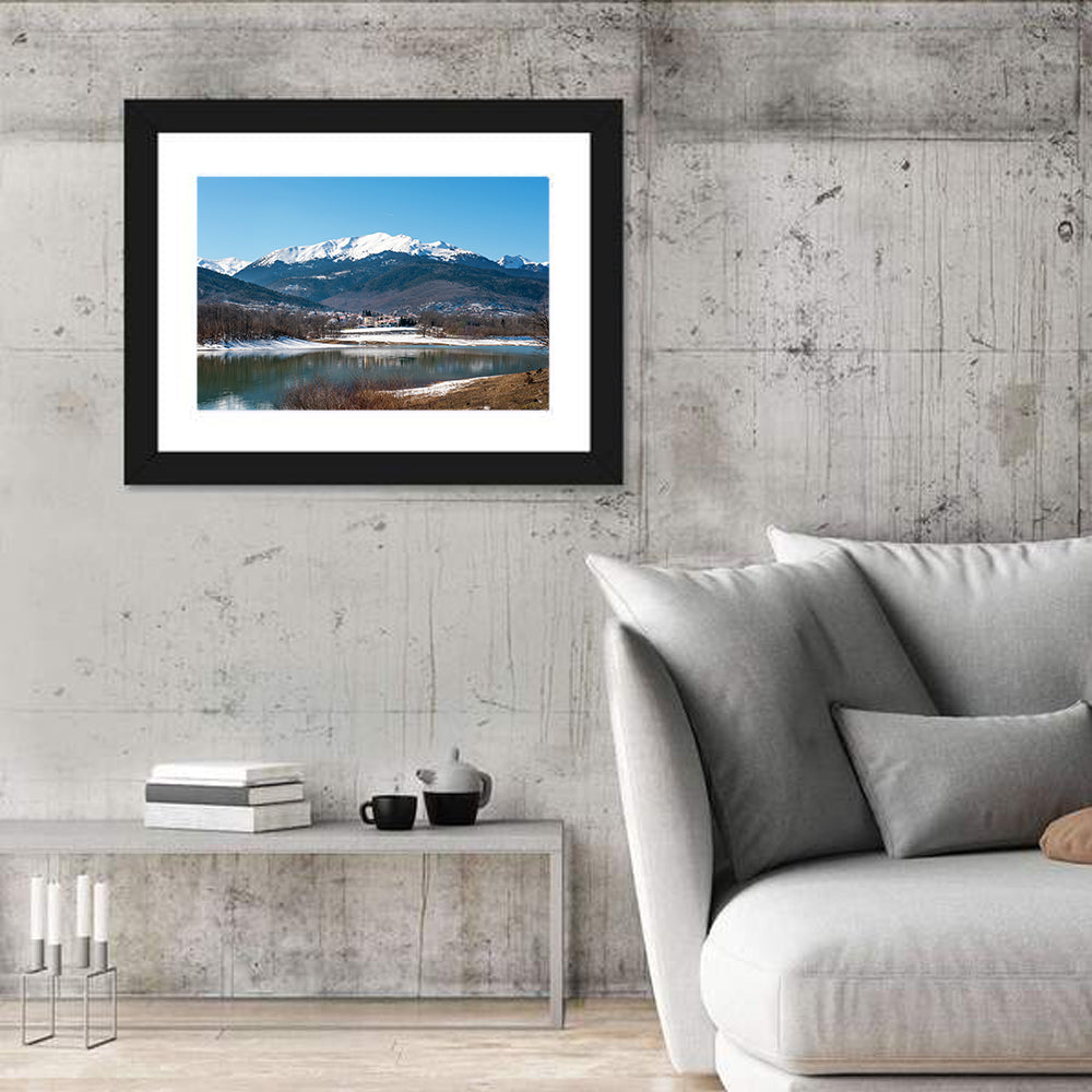 Lake Plastira Winter Landscape Wall Art