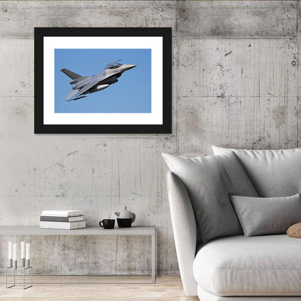 Fighter Jet Flyby Wall Art in a room, landscape