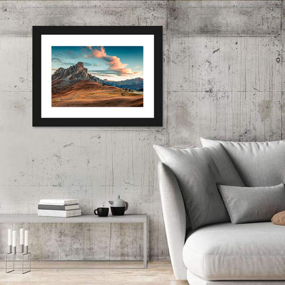 Nuvolau Peaks, Passo Giau Wall Art in a room, landscape