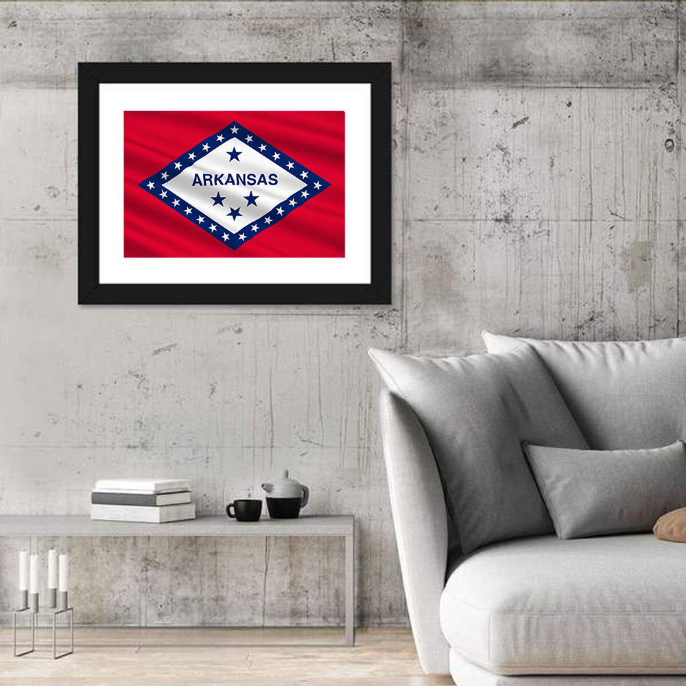 Arkansas State Flag Wall Art in a room, landscape
