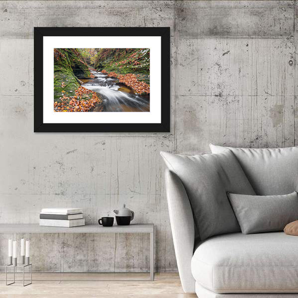 Warren County Autumn Cascades Wall Art in a room, landscape