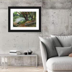 Willow Trees By Quiet River Wall Art