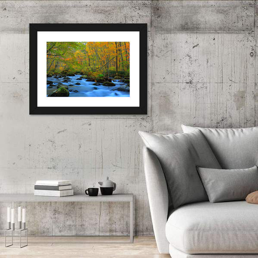 Oirase Gorge Autumn Stream Wall Art