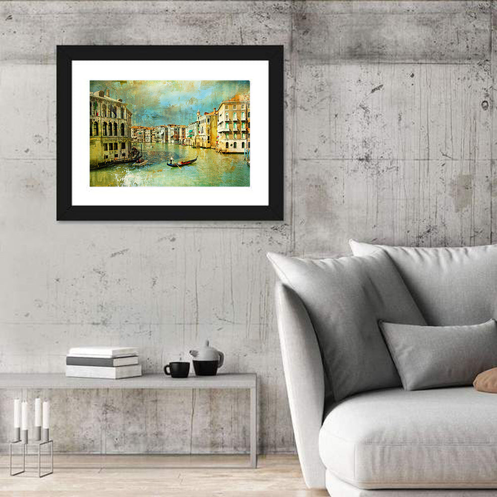 Venice Gondola on the Grand Canal Wall Art in a room, landscape