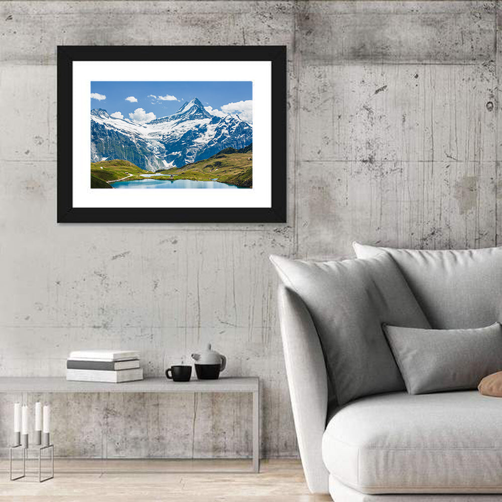 Schreckhorn Over Bachalpsee Wall Art in a room, landscape