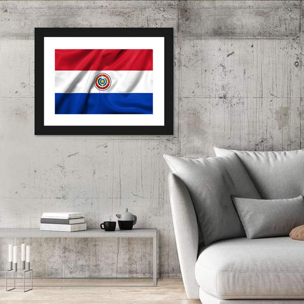 Paraguay Flag with Emblem Wall Art