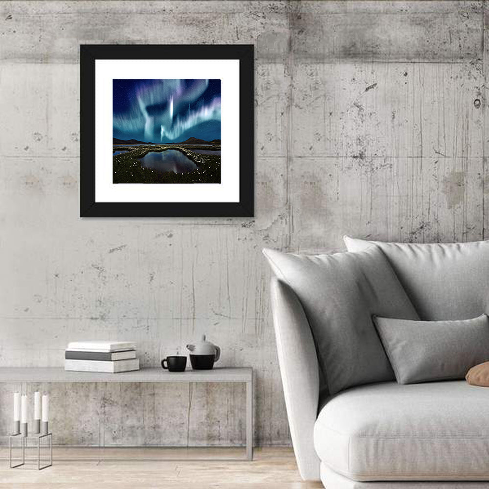 Icelandic Aurora Reflection Wall Art