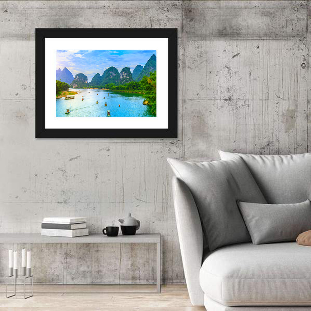 Li River at Yangshuo, Guilin Wall Art in a room, landscape