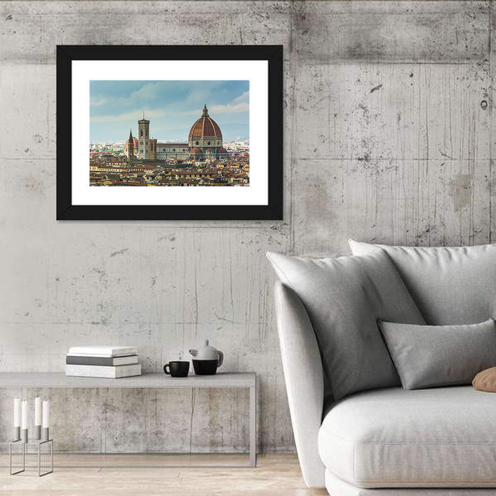 Florence Cathedral Dome and Bell Tower Wall Art in a room, landscape