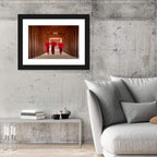 Novice Monks with Red Umbrellas Wall Art