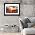 Golden Sunset Over Lake Wall Art