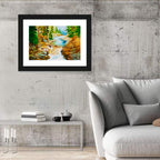 Mossy Forest Waterfall Wall Art