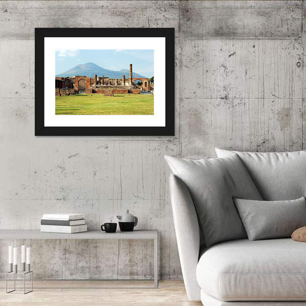 Pompeii Ruins with Mount Vesuvius Wall Art