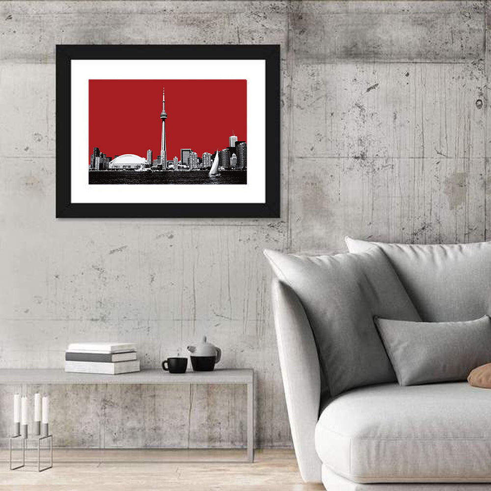 Toronto Skyline Silhouette Wall Art