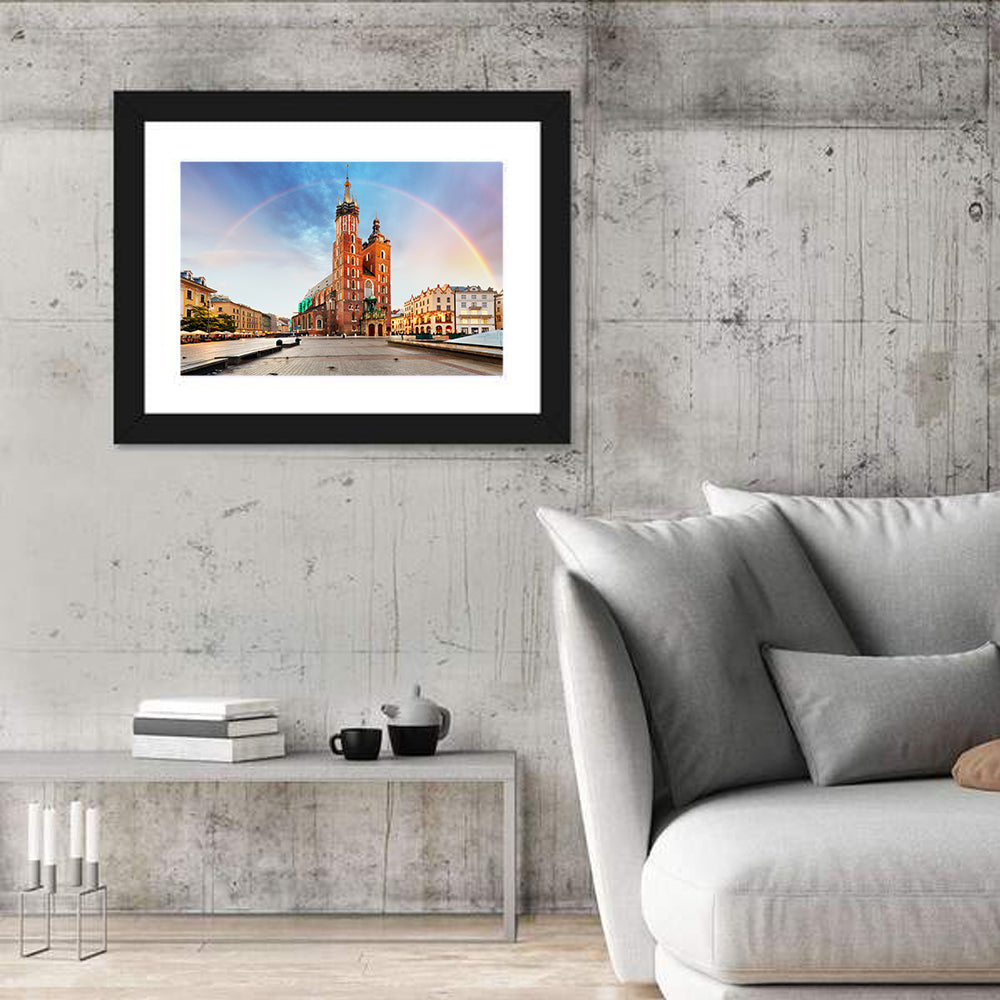 St. Mary's Basilica at Dusk, Krakow Wall Art in a room, landscape