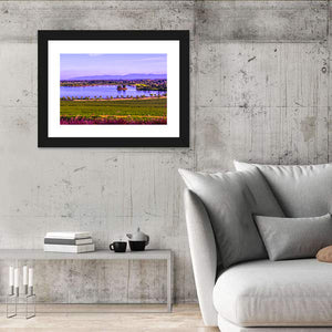 Tea Plantation With Lake In Thai Wall Art