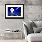 Moon and Milky Way Over Lake Wall Art