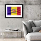 Andorra Flag with Coat of Arms Wall Art