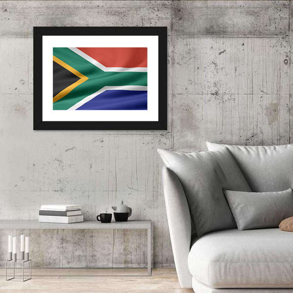 Waving South African Flag Wall Art