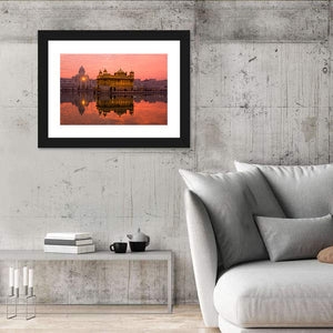 Sunset At Golden Temple In Amritsar Wall Art