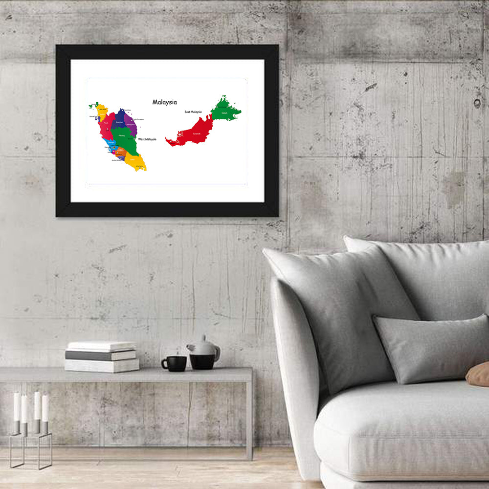 Two-part Malaysia Map Wall Art